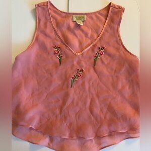 VTG Victoria’s Secret pink chiffon sleep top